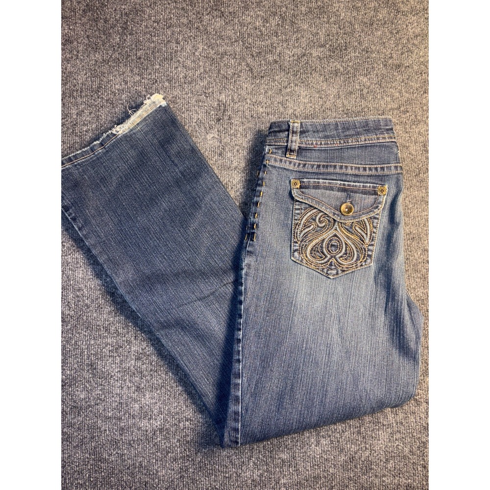 Gitano Bootcut Jeans Womens Size 8 Blue Denim Stretch Faded Dark Wash Streetwear